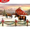 Diamond Embroidery Cross Stitch Horse Diamond Painting 5D Winter Mosaic Animal Handicraft Christmas Gift