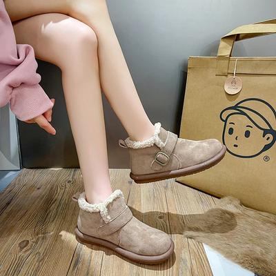 Обувь для женщин, ботинки с круглым носком, массивные женские зимние ботинки на платформе, замшевые, из ягненка, по акции, мода 2024 года, косплей, искусственная кожа, горячие