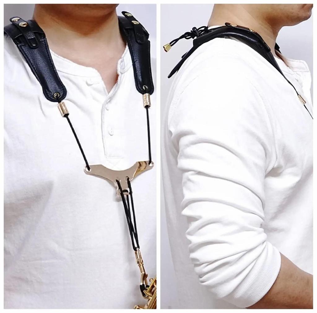 Ремешок для саксофона Кожаный регулируемый плечевой ремень для саксофона Музыкальные аксессуары