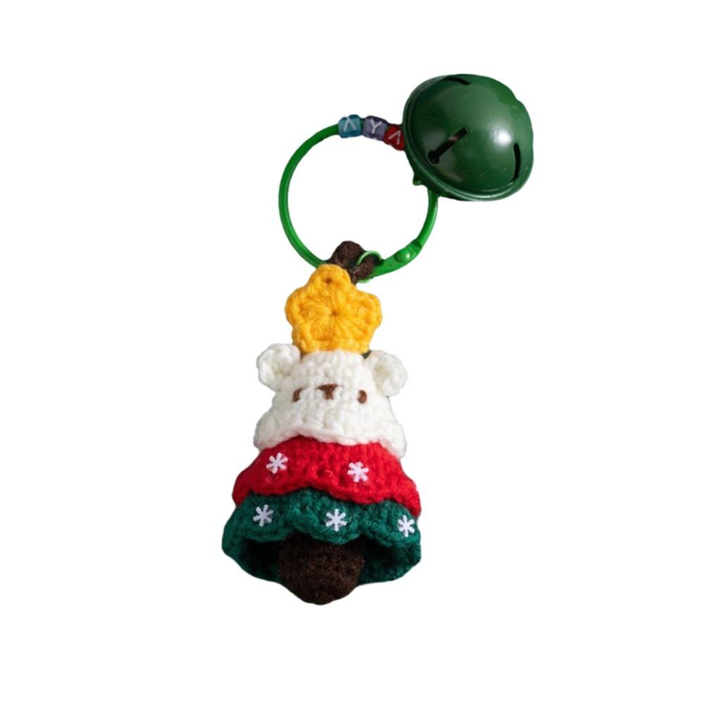 Yarn Christmas Knitted Hanging Ornament Handmade Christmas Bag Charm Xmas Crochet Keychain Friend