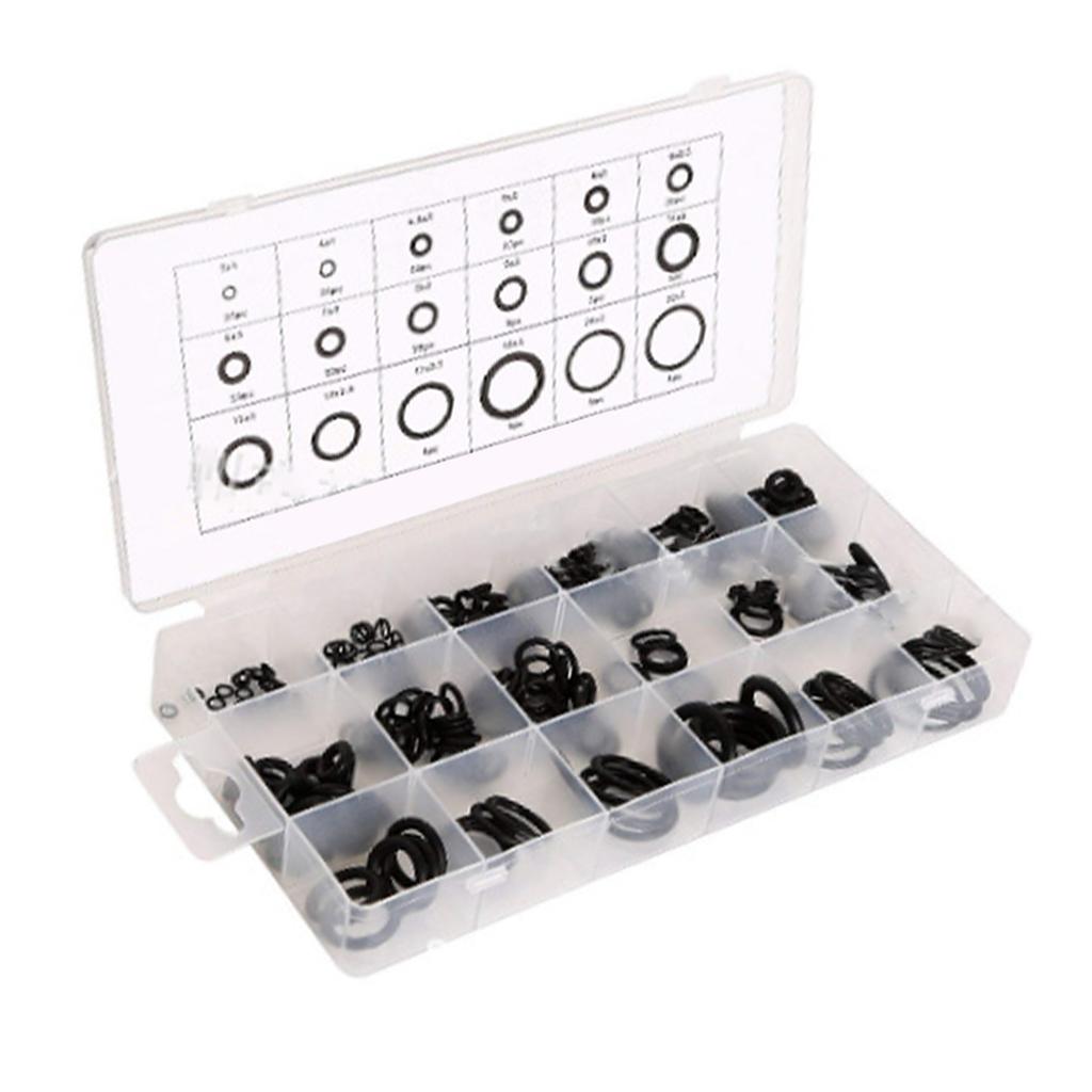 225 шт. резиновых колец O-образного сечения, набор метрических водонепроницаемых уплотнительных колец, комплект шайб NBR, черный