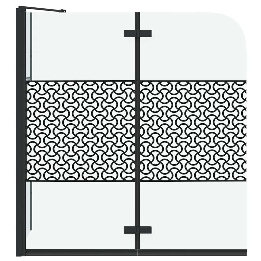 Shower Screen Geometric Black 120 x 67 x 129 cm