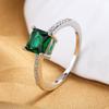 Retro Emerald Zircon Square Engagement Ring for Women