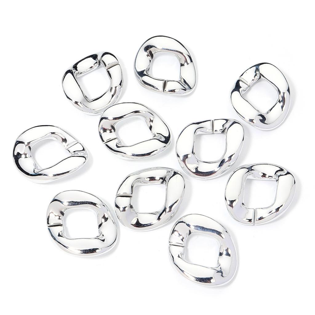 10pcs/lot 48X40mm Plated Acrylic Chain Buckle For Jewelry Making Connectors DIY Necklace Bracelet Purse Chain Accessory