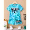Летний костюм для мальчиков, футболка, топ, шорты, напечатанная повседневная модная детская одежда 4-7 лет