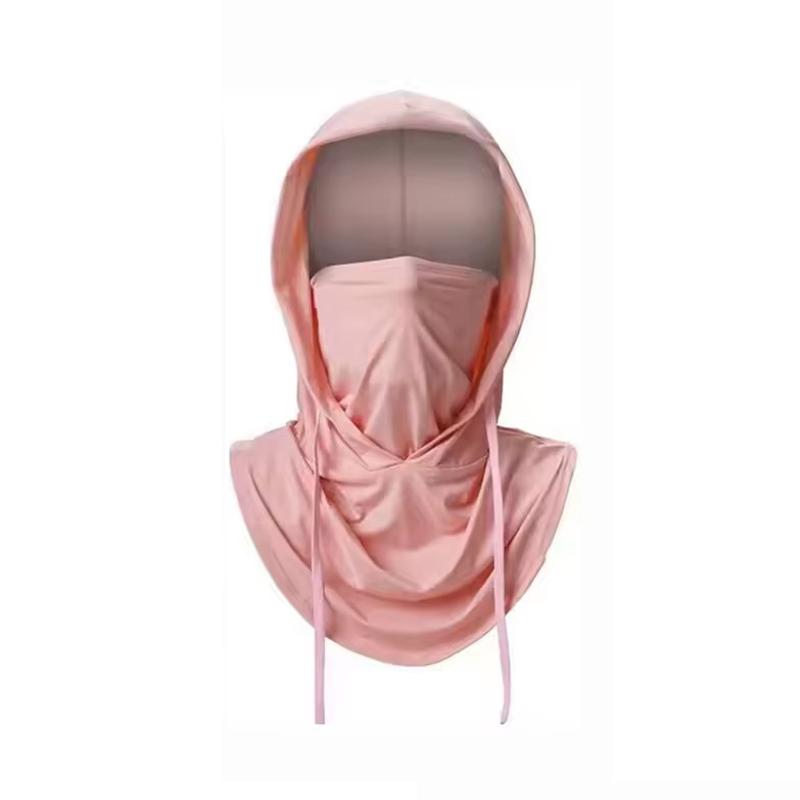 Women Summer Ice Silk UV Protection Face Cover Neck Guard Integrated Sun Hat Breathable Sunscreen Mask for Driving Cycling