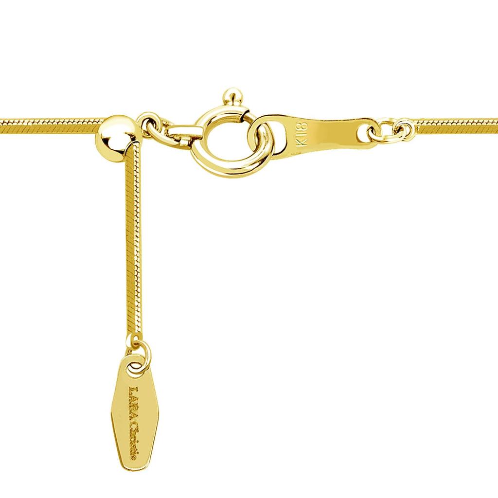 Gold Chain Necklace 18K K18 Octostraw Width Maximum 45cm Length Adjustable [Lara Christie] 0.8mm Approx. 4.07g Lc97-0054