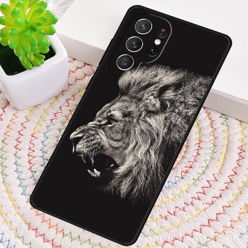 King Lion Roaring Silicone Phone Case For Samsung Galaxy note 10 pro S26 S25 S24 S23 S22 S21 Plus S25Ultra Capa Cover