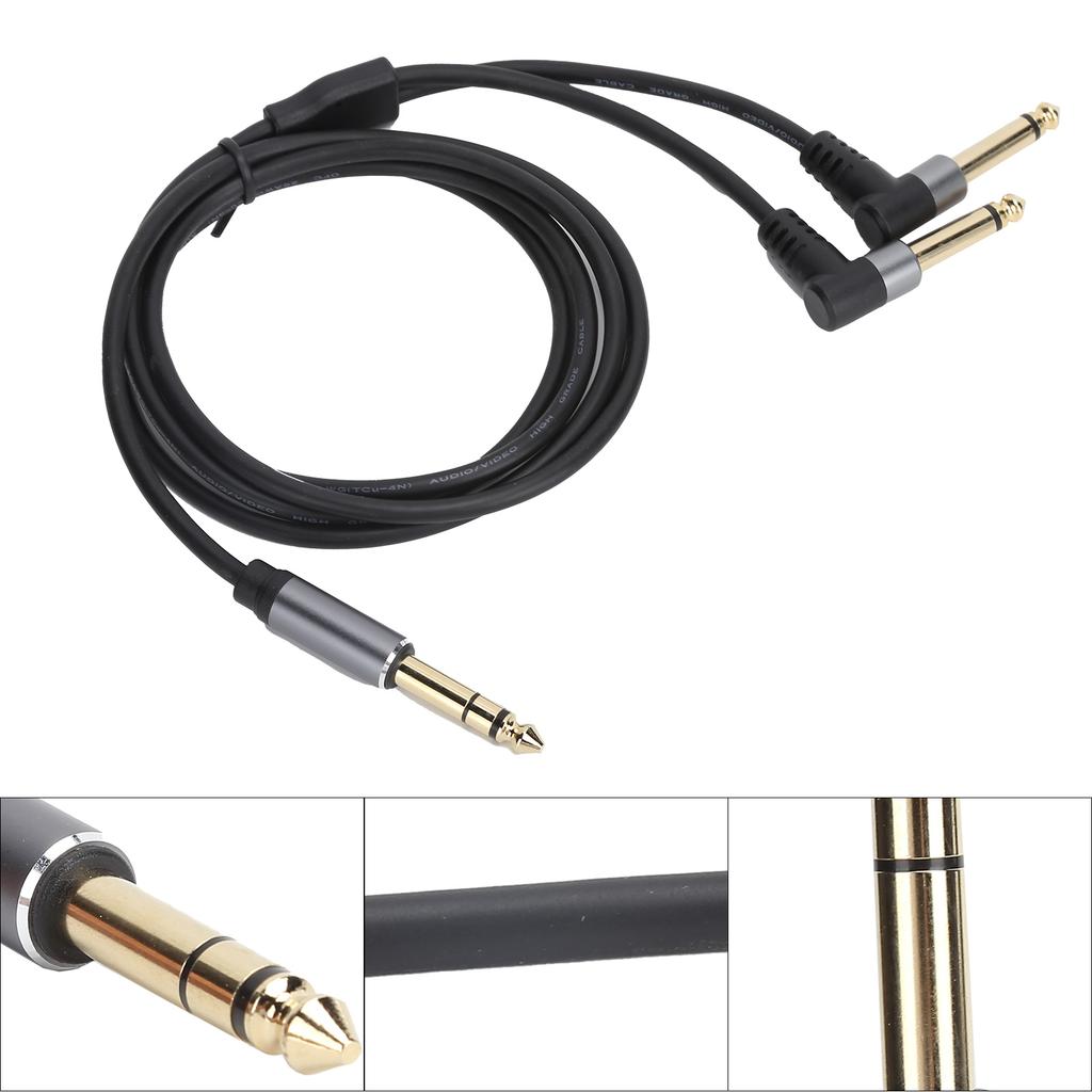 1.5m 4.9ft 6.35mm Stereo to 6.35mm Mono Adapter Cable Male to Male Audio Splitter Cable