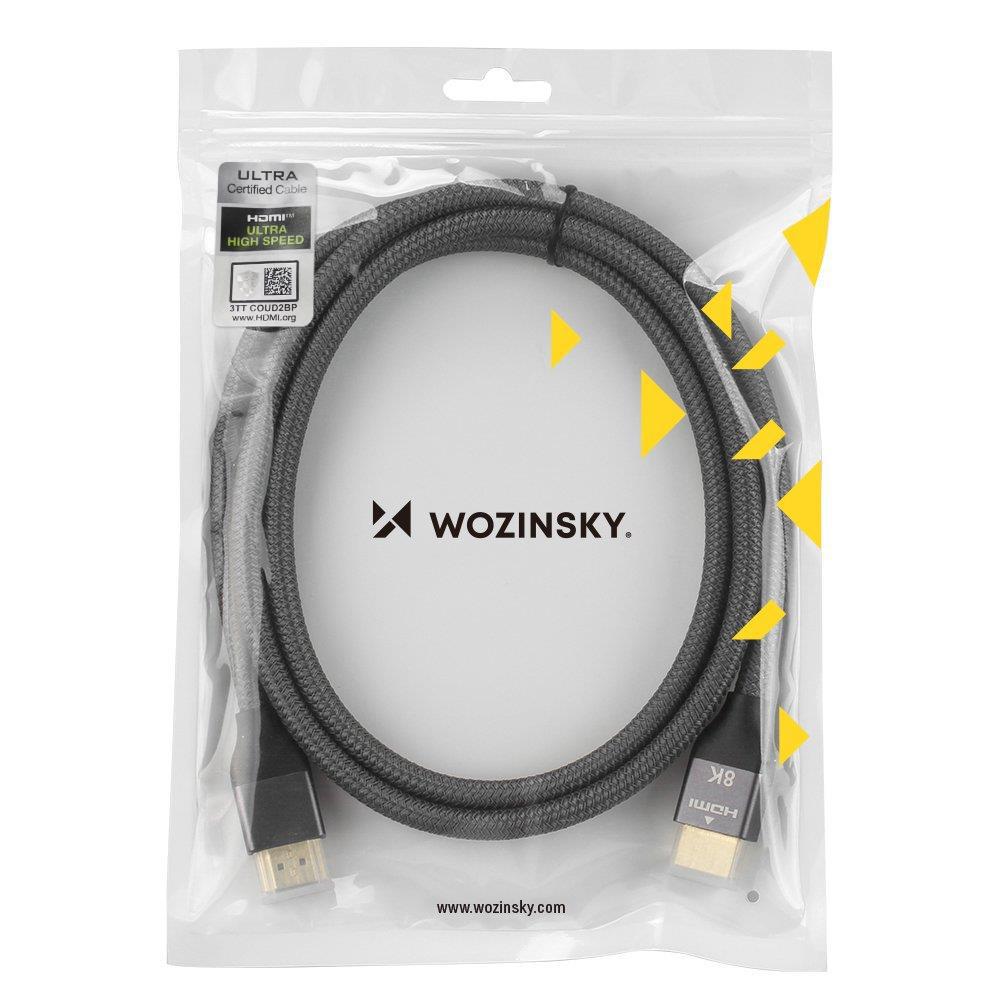 Wozinsky HDMI 2.1 Cable 8K@60Hz/4K@120Hz/2K@144Hz, 48Gbps, 2m, Silver (WHDMI-20 Model)