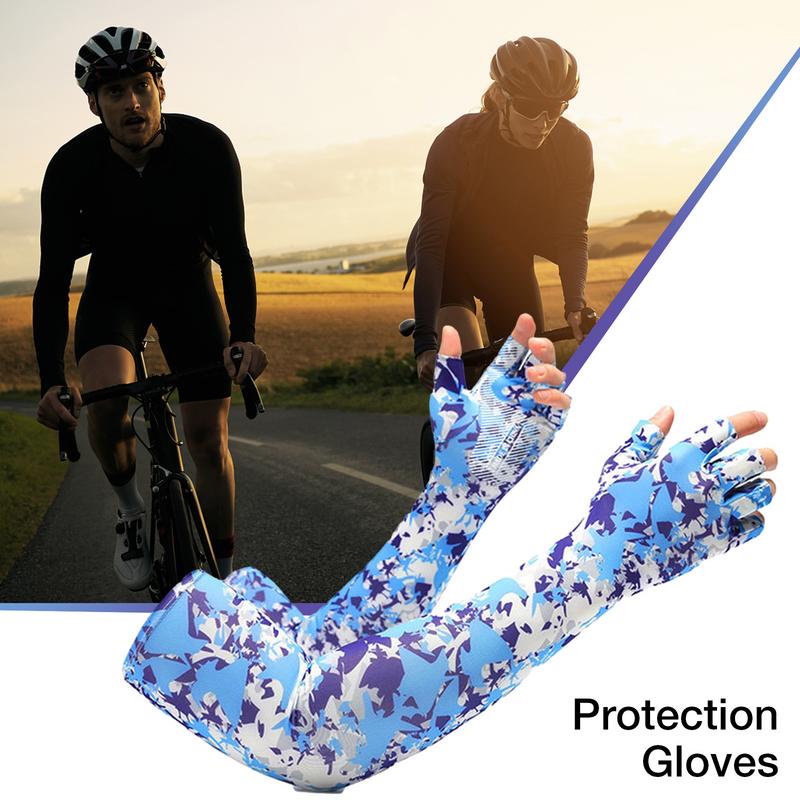 Длинные перчатки, крутые мужские и женские перчатки с рукавами, грелки для рук, перчатки для бега, велосипедные рукава, рыболовные велосипедные спортивные защитные перчатки