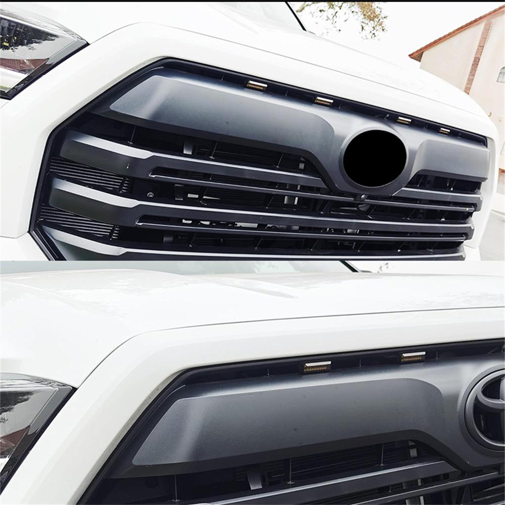 Universal Car Front Grille Light Yellow Shell Daytime Running Lamp Amber LED Headlight Warning Light For Ford Toyota Tundra Tank