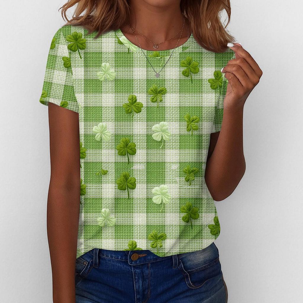 Women's T Shirt Tee Print Short Sleeve Daily Weekend Fashion Basic Regular Top  St. Patrick's Day