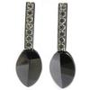 [B0423] - Silver Earrings 'Celestinas' Black