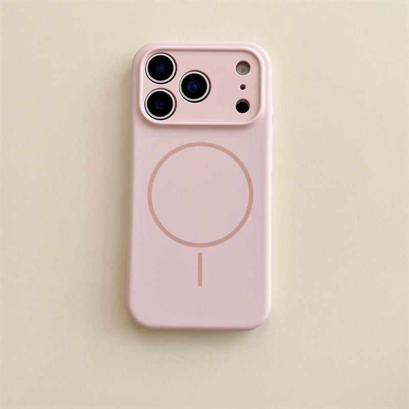Подходит для iPhone17 чехол из жидкого силикона, тонкое кольцо магнитное всасывание 1514 Apple 16Promax защитный чехол, новая модель.