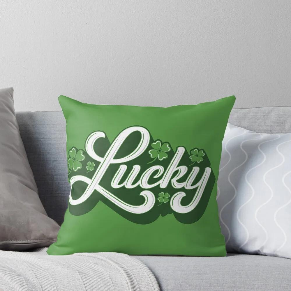 Green Dwarf Clover St. Patrick's Day Pattern Decorative Pillowcase Cushion Cover Print Decoration Living Room Office Home