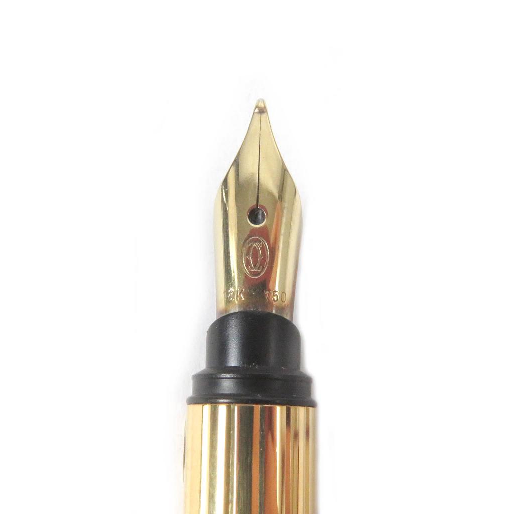 Excellent Cartier fountain pen PANTHERE Must de Cartier Cap Type Gold silver18K Used