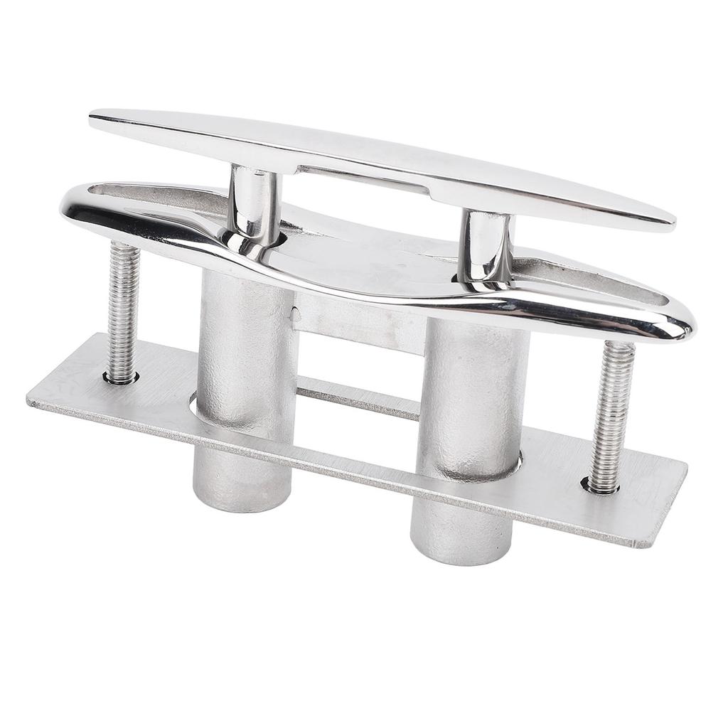 5in Boat Cleat 316 Stainless Steel Pull Up Deck Cleat Retractable Heavy Duty Flush Mount Dock Cleats with Backing Plate