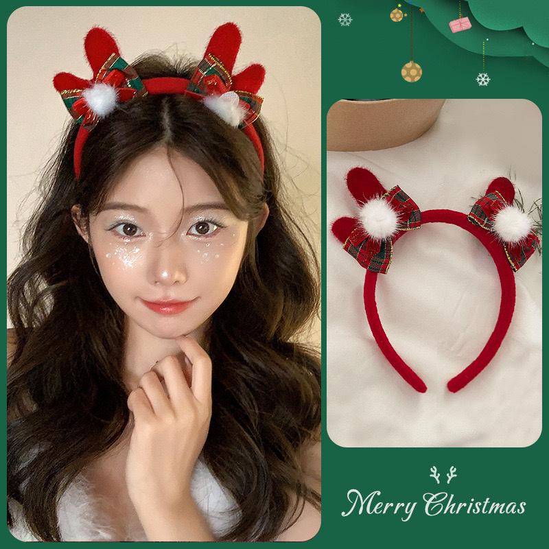 Christmas Red Bear Headband for Girls - Comfortable Party Accessory and Princess Decoration