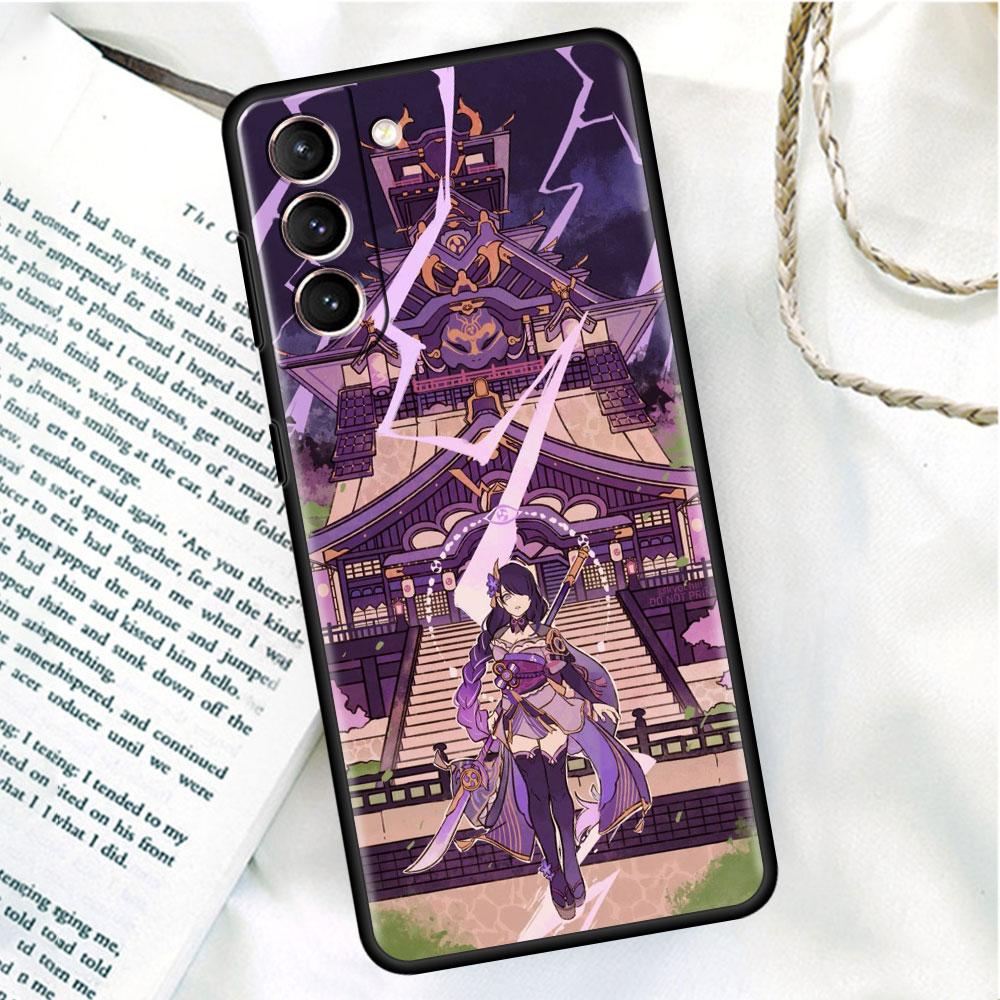 Черный мягкий чехол для телефона Samsung Galaxy S22 S21 S20 Ultra FE S9 S8 S10 Plus Note 20 10 9 Fundas Cover Genshin Impact Beelzebul
