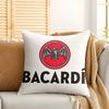 BBacardi WINE Logo Cushion Cover Silky Short Plush Invisible Zipper Dustproof Sofa Pillow Case For Home Decor