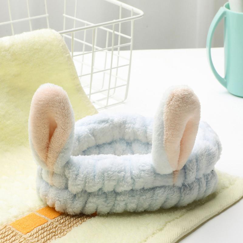 Повязка на голову с надписью Wash Face Soft Теплая повязка на голову с бантом для макияжа Уши животных для девочек Эластичная