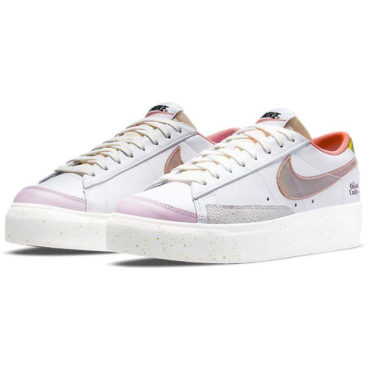 Nike Кроссовки Blazer Low на платформе 'The Great Unity' Белый Оранжевый Розовый Соль Женские DM5451-611