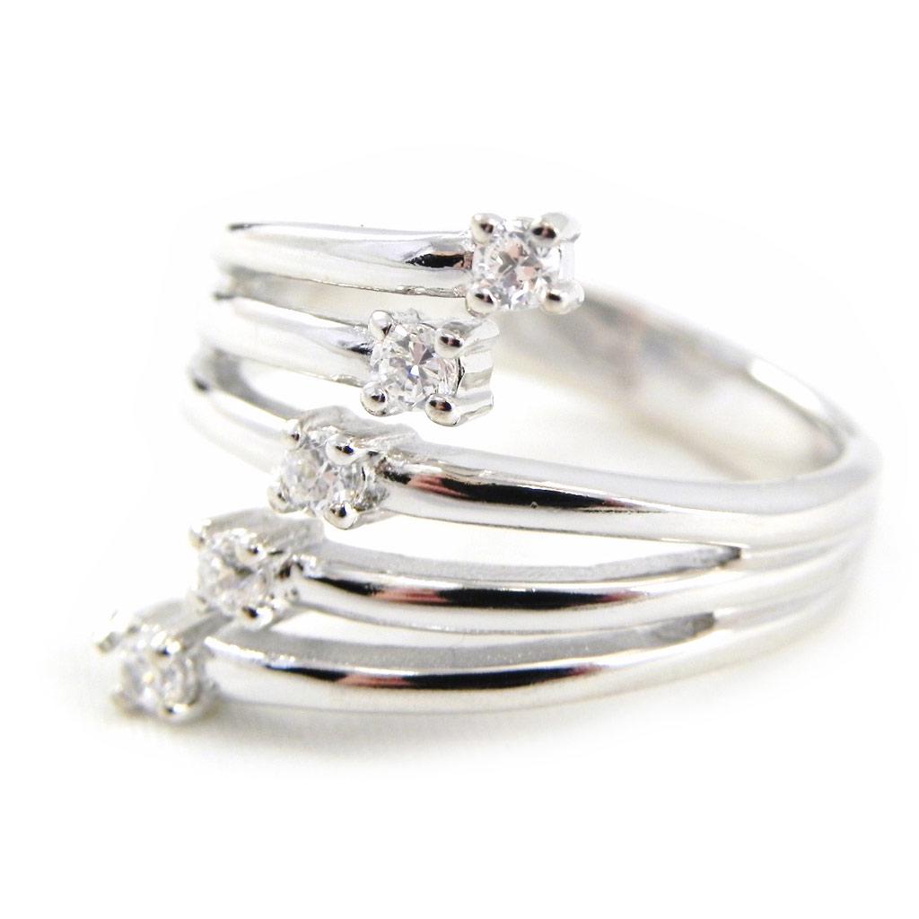 Белое серебряное кольцо 'Tendrement'