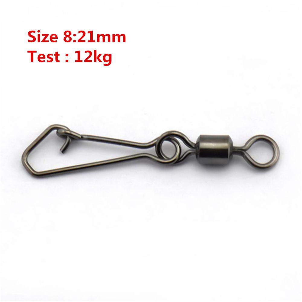 50 шт. прочный с крючковым замком рыболовный крючок вращающийся вертлюжок соединитель для снастей вертлюги рыболовный подшипник