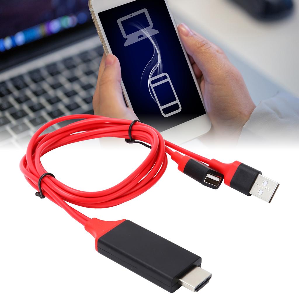 1080p TypeC Кабель для мобильного телефона к интерфейсу HD Multimedia USB-адаптер для IOs Android(красный )