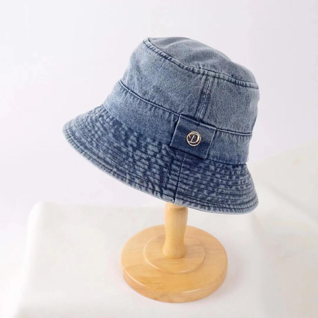 Джинсовая шляпа-ведро женская интернет-знаменитость мода простая солнцезащитная шляпа для раковины стираная старая шляпа от солнца мужская