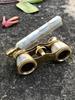 Vintage Opera Glasses Ornate Brass Frame, Mother of Pearl Accents Elegant Handle