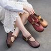 GKTINOO 2025 Summer New Retro Comfortable Round Toe Soft Soled Flats Casual Solid Color Soft Cowhide Women's Shoes