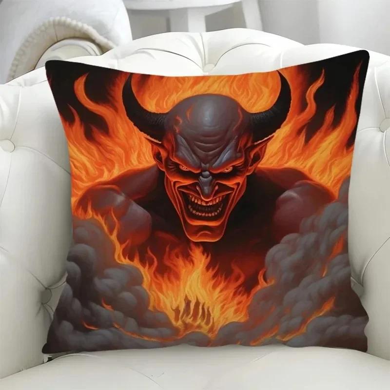 Luxury Home Decor Pillow Cover Hell Reaper Style Pattern Cushion Cover Sofa Office Cushion Cover