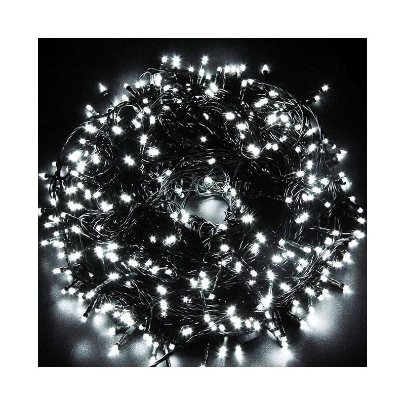 Światełka Lampki 100 Led Zimny Biały Flash Świąteczne Dekoracja