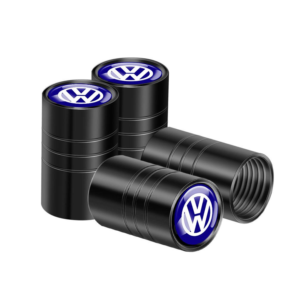 For Volkswagen A1 4pcs Car Tire Valve caps Metal Cap Case Decor Dustproof Accessories For Volkswagen Caddy Scirocco CC Golf MK7 Beetle GTI R Line