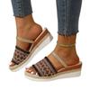 Summer Ladies Slippers Outdoor Beach Sandals Bohemian Ethnic Style Handmade Espadrilles Platform Slippers Flip Flops Women
