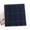 Мужской универсальный шарф для поездок на работу, модный, теплый, солнцезащитный, синий в клетку, средней длины, шарф на шею для мужчин