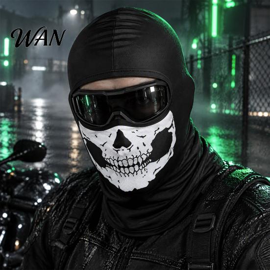 Ski Mask Balaclava Skull Print Face for Motorcycle Riding, Windproof Velvet Hiking Balaclava, Neck Gaiter Cover Outdoor Sports Cycling Cold Weather
