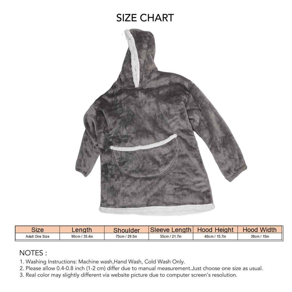 Women Blanket Hoodie Warm Oversized Mid Length Pure Color Flannel Lady Blanket Swearshirt with Pocket for Fall Winter