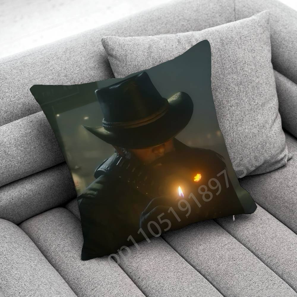 R-Red D-Dead Redemption Morgan Rdr2 Throw Pillow Case For 45X45Cm 40X40Cm 55X55Cm 50X50Cm 30X30Cm Square Car Pillowcase Shell