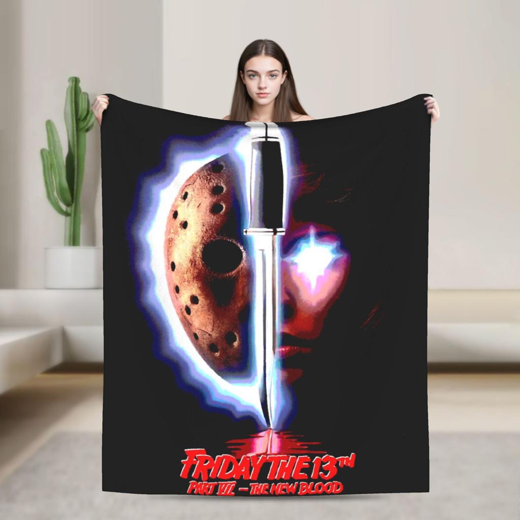 Пятница 13-е Джейсон Вурхиз Плед Пикник Фланель Постельное белье Пледы Для улицы Теплый На заказ Своими руками Качество Покрывало Подарок