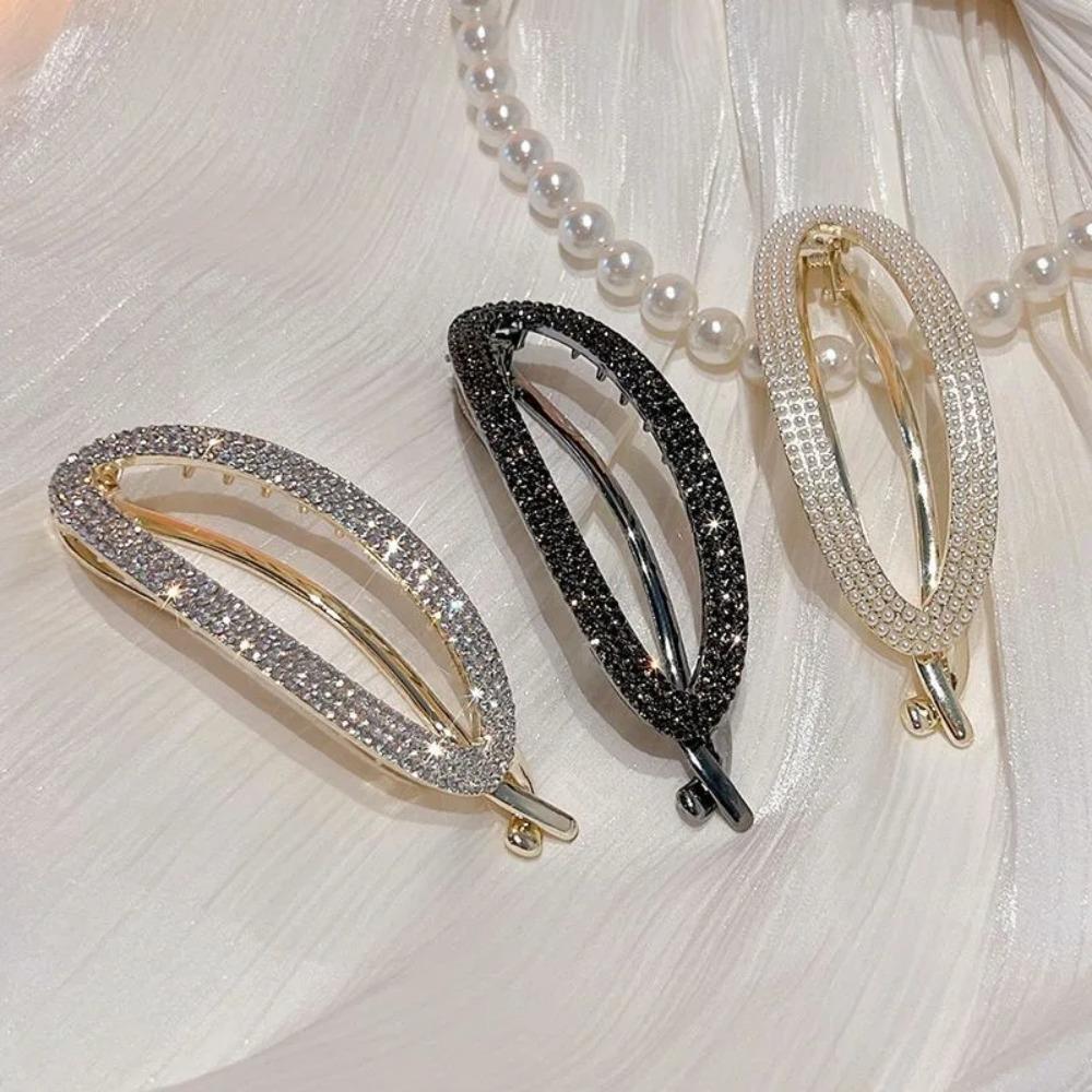 Женские заколки для волос с бриллиантовой инкрустацией, металлические заколки-автоматы, держатель для хвостика, заколки для волос, аксессуары для волос