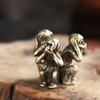 Шт. Подарок Солидный Теплый Дом Медные Поделки Статуэтка Мудрой Обезьяны Фигурки Обезьян Украшения для Автомобиля Домашний Декор