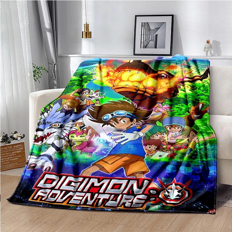 Di-gimon Cartoon Anime Throws Blanket Kids Super Soft Cute Blankt for Travel Couch Picnic Sofa Bed Flannel Blanket Birthday Gift