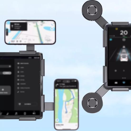 Автомобильный держатель для телефона для экрана Tesla, удлиненный кронштейн для телефона, ударопрочный, антивибрационный, для Apple, магнитный, противоскользящий, вращение на 360 градусов, авто