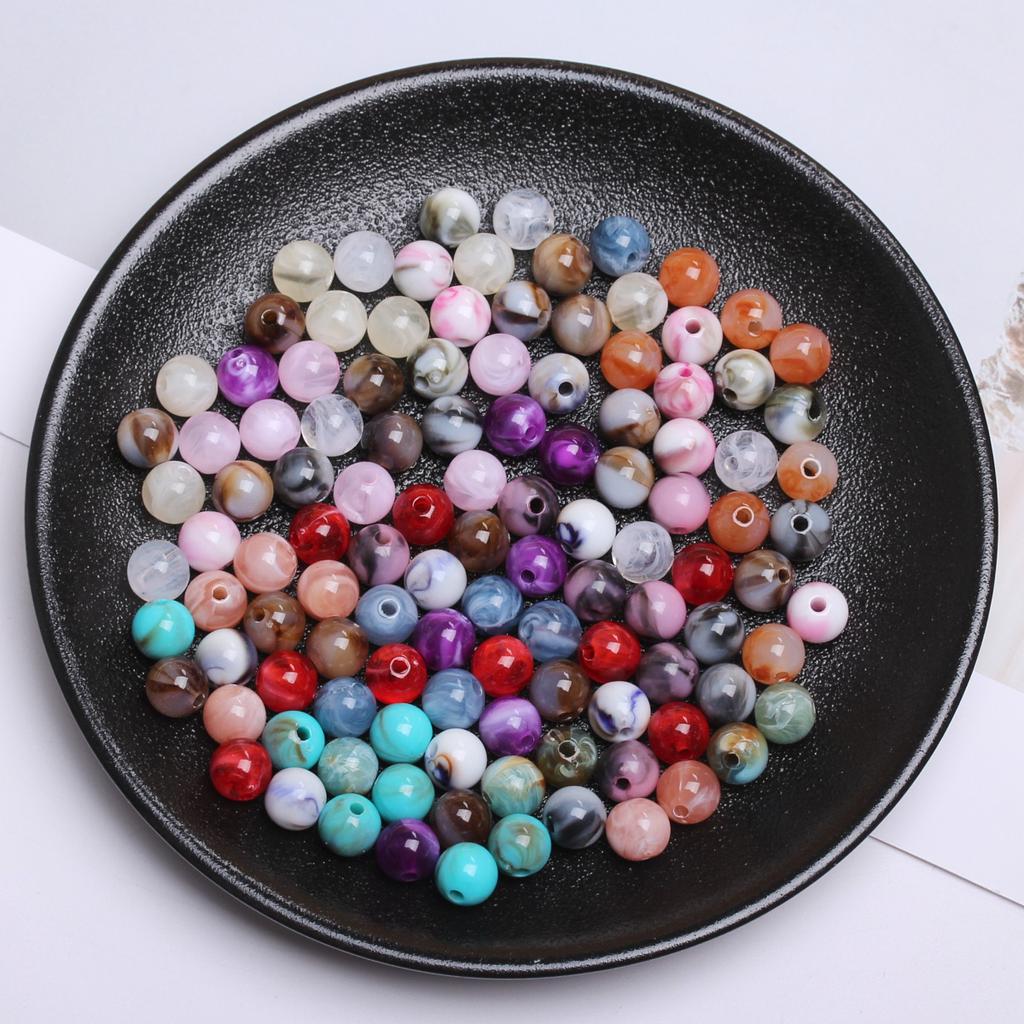 Круглый браслет, ожерелье, аксессуары, имитация нефрита, камень 8 мм, модные украшения, ручная работа, 30 шт., аксессуары для бисера из смолы, свободные бусины, уникальные