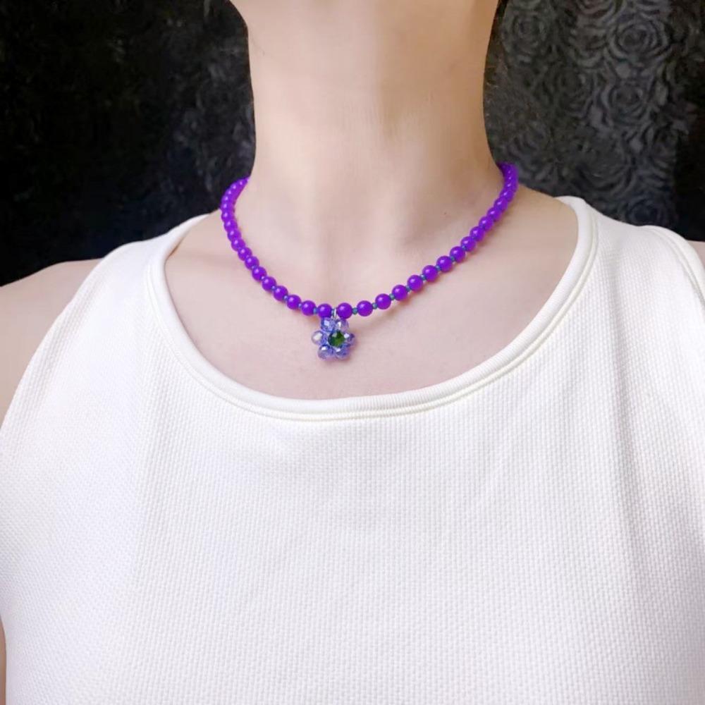 Daisy Flowers Flowers Beaded Necklace Ornaments Clavicle Necklace Bohemian Choker  Female