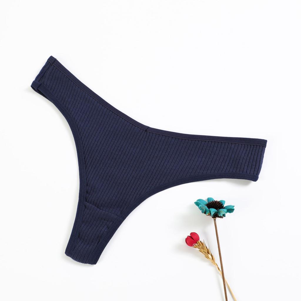 Thong Panties Girls Belly And Hip Threaded Thongs Women'S Low Waist Breathable Pure Cotton T-Pants