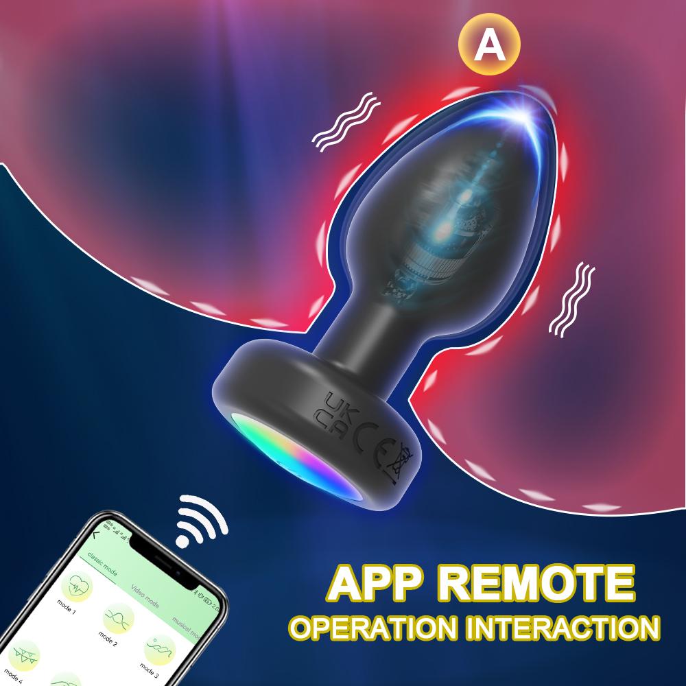 APP with Flashing Light Vibrating Anal Plug Jumping Egg Sex Toy Adult Products